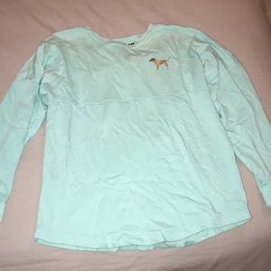 VS PINK turquoise crewneck sweatshirt